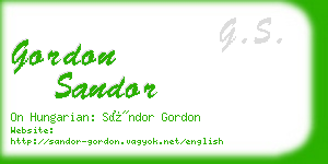gordon sandor business card